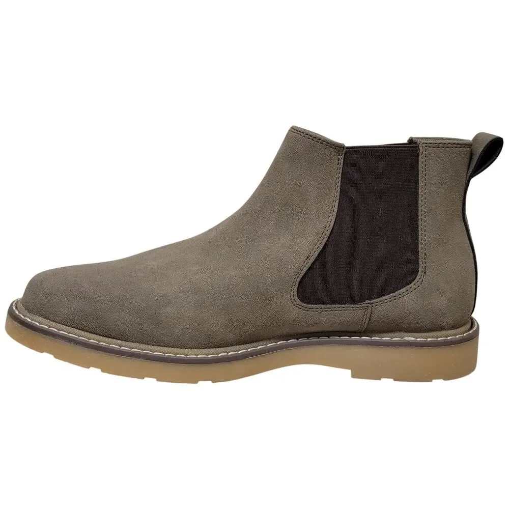 Nautica Men Grandt Casual Chelsea Boots Size US 10 Mushroom Brown Faux Leather